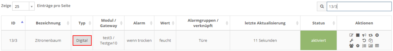 Sensor Typ Digital